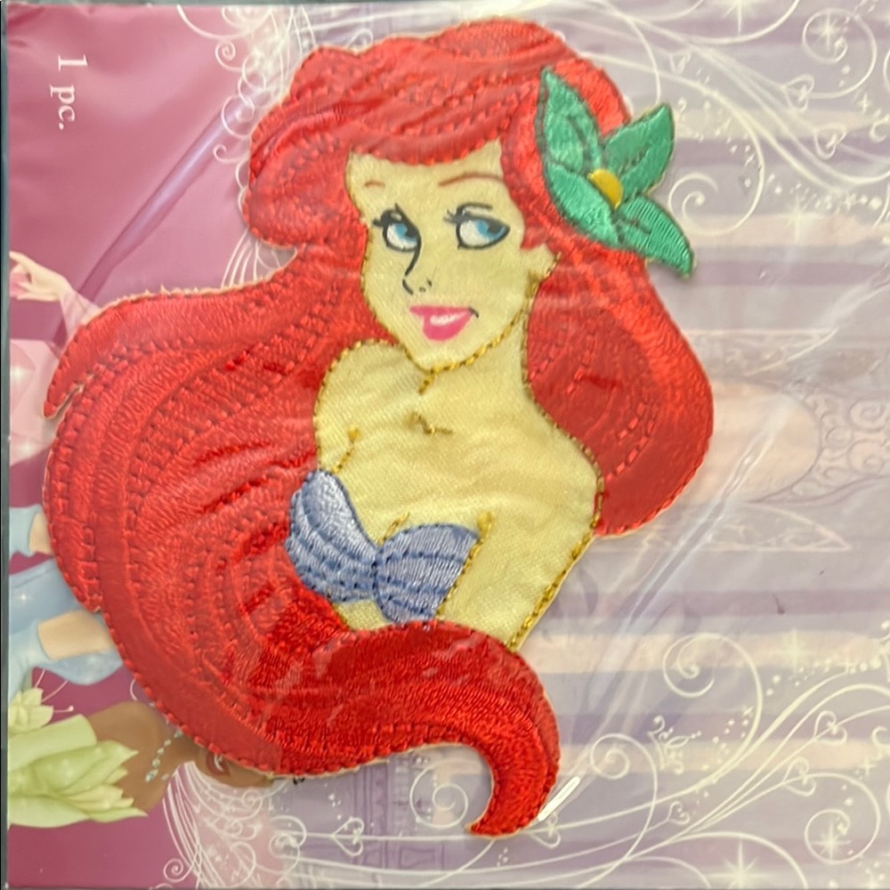 NWT Ariel The Little Mermaid appliqué patch iron on Disney Princess
